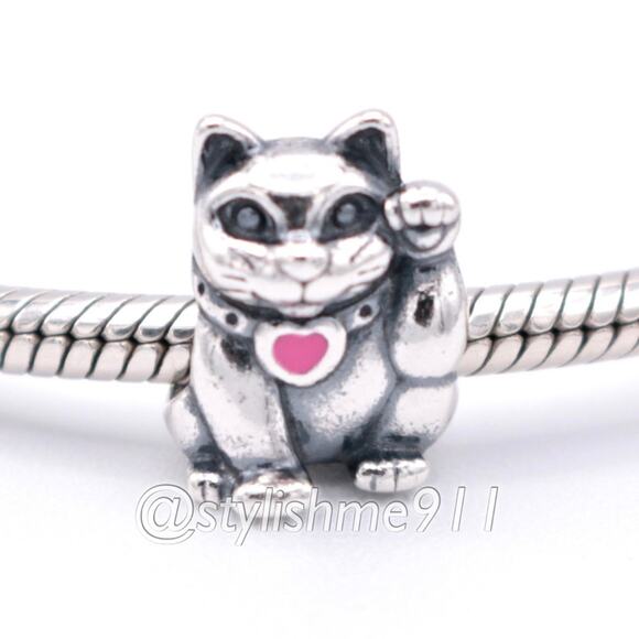 Authentic Pandora Lucky Cat Charm - 790989EN05 - Picture 1 of 11